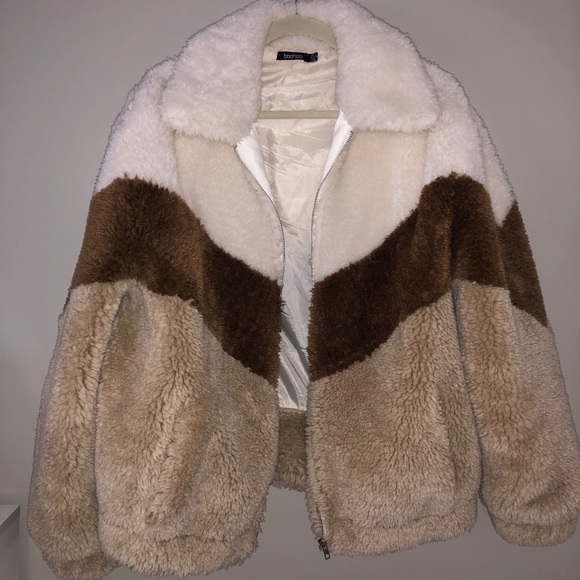 Color Block Teddy Jacket - Picture 2 of 7